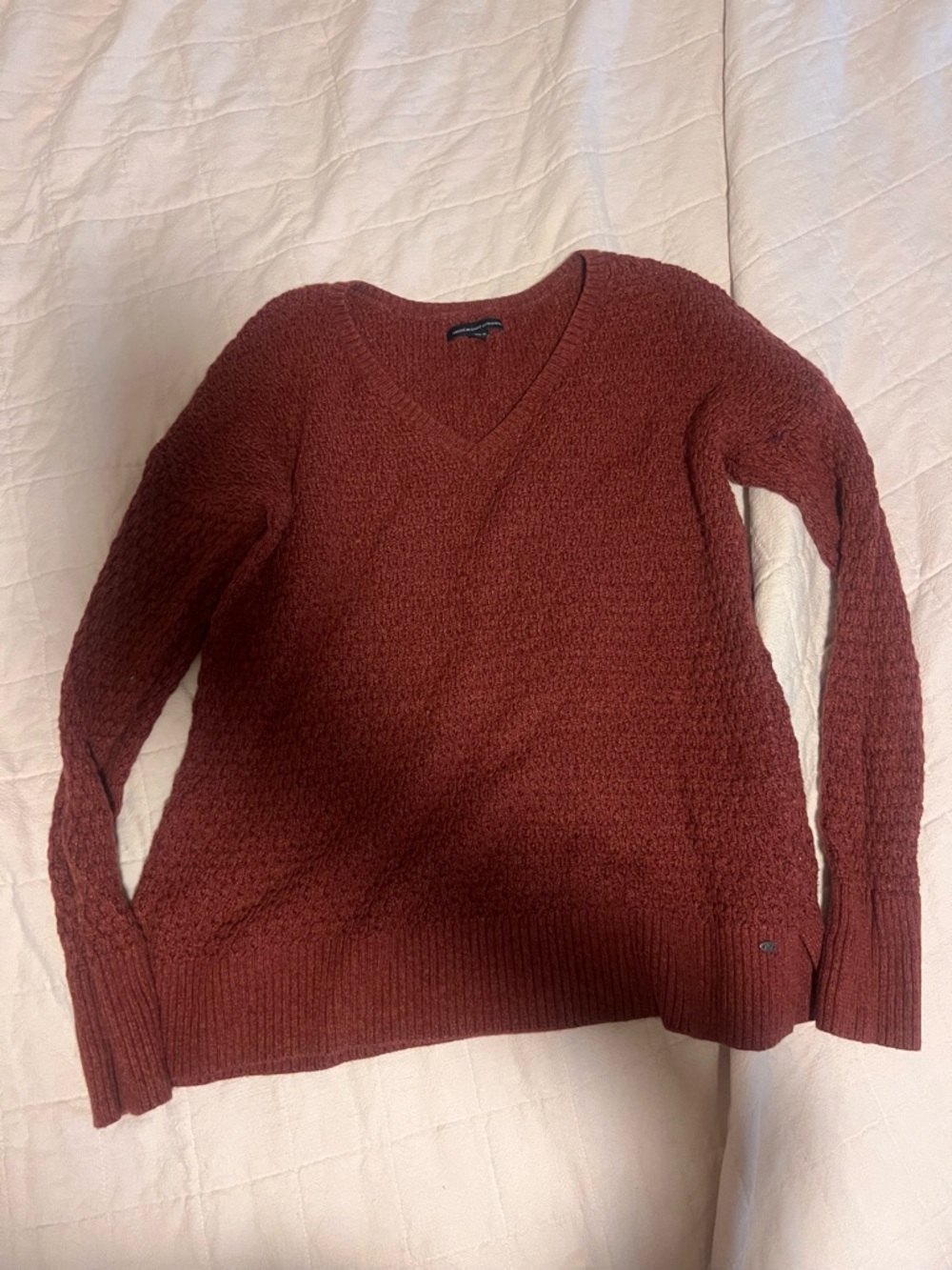 American Eagle Outfitters V-Neck Sweater - Rust Brown